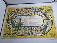 RARE 1933 Mazda Brand Matte "Over the Waves" Advertising Goose Game