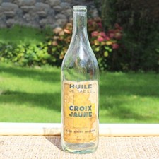 Old Yellow Cross Oil Bottle / Large Bordeaux Oil Factory / No Huilor