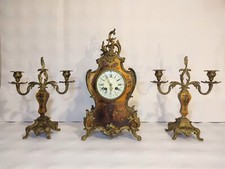 Martin Louis XV varnish poster / 19th France / clock pendulum fireplace trim