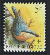 Belgium Eurasian Nuthatch Bird Buzin 5f 1988 MNH Sc#1224 SG#2849 MI#2346x