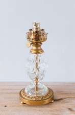 Vintage Faux Oil Lamp Foot Design Glass & Brass Faux Oil Lamp