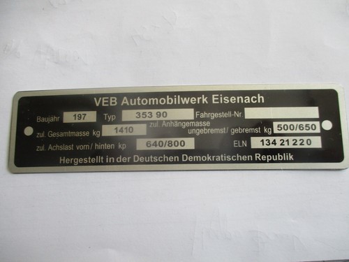 Gdr veb eisenach wartburg - gdr,