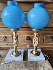 Superbe Paire De Lampe Bleu