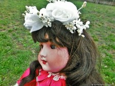 Diadème de couronne antique pour mariée ou poupée Roses 1900 France Antique wrea