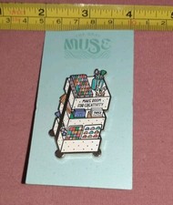CUTE The Gray Muse Make Room For Creativity Craft Raskog Cart Jacket Lapel Pin