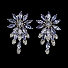 925 Sterling Silver Earrings Marquise Tanzanite 5x2.5mm Natural Gemstone Jewelry