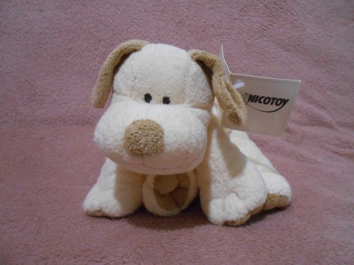 Peluche doudou chien écru - peluche,