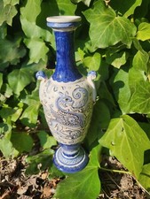 Vase Amphore Majolique Bleu
