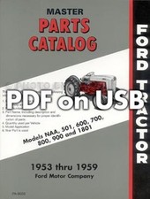 1953-1959 Ford Tracteur Illustré Pièces Catalogue Pdf À USB Digital NAA 600-1801
