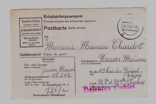 Ww2 carte prisonnier de - carte,