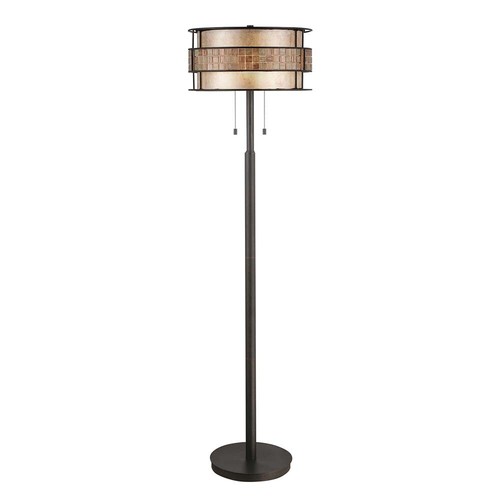 Lampadaire métal verre cuivre - lampadaire,