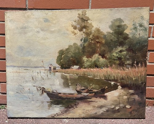 Pfister barque au bord - a, .