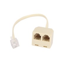 Connecteur répartiteur ligne téléphonique RJ11 6P4C 1 mâle ver 2 femelles beige