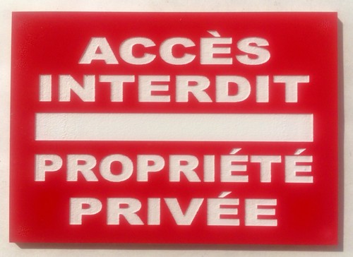 Plaque panneau accès interdit - panneau,