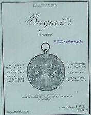 ADVERTISEMENT BREGUET LUXURY WATCH KING LOUIS XVIII 1925 FRENCH AD PUB VERY RARE