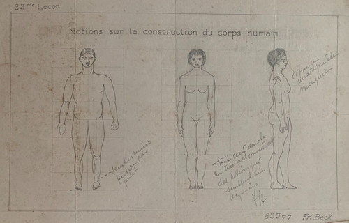 Rare planche dessin corps - rare,