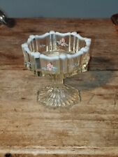 VTG Fenton Art Glass Drageoir Circa 70's Signé Peint À La Main