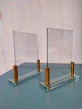 Deux porte photo vintage verre