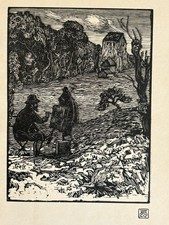 Paul Émile Colin Gravure Sur Bois Woodcut Artiste Peintre Dans La Nature 1904