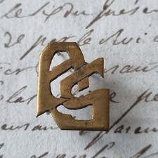 Monogramme Lettres en Laiton AS Vintage Déco Shabby Chic Fond de Bijoutier