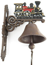Garden Bell Red Wall Railway Locomotive Train Cast Iron