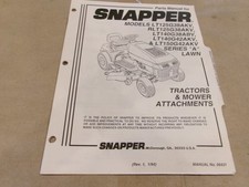 SNAPPER SERIES "A" LAWN TRACTORS & MOWER ATTACHMENTS PARTS MANUAL