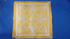 old coupon square fabrics decor renaissance style yellow gold rosehip woven 