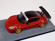 1/18 Modèles AB Porsche Cayman Rocket Bunny Rouge Brillant Sur Base Alcantara