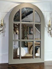 MIROIR ANCIEN EN TECK PATINÉ