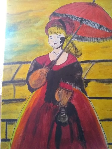 Tableau huile femme - huile, a