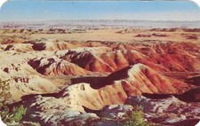 Vintage Arizona Chrome Postcard Painted Desert from beside Rim Drive Bentonite