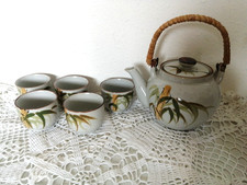 Service à thé , Théière et 5 Tasses Peintes à la main ALLEMAGNE