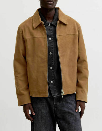 Veste cuir marron - veste,