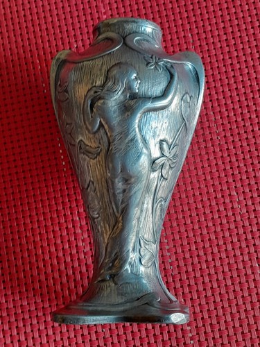 Vase art nouveau etain - art,