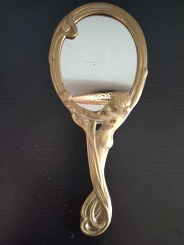 Miroir main laiton vintage - miroir,