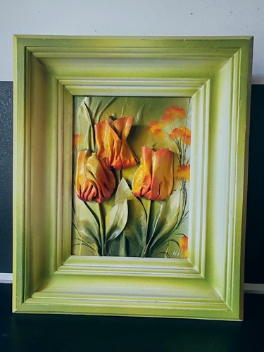 Cadre avec fleurs relief - cadre,