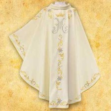 Chasuble brodée "Marianne" bleu