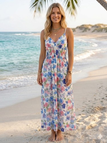 Robe longue fleurie - –, made