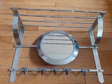 MODERNIST MIRROR COAT RACK 1930s Metal RARE Vintage Design