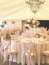 Chaise Housse Capuche Événement Decor Mariage Tissu Dentelle Divers Couleurs