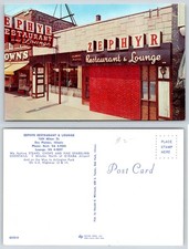 Des Plaines Illinois Zephyr Restaurant & Lounge Steak Cocktails Postcard AC149