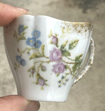 Antique Miniature Mug 19th Century Porcelain Fleurie Adolphe Hache & Cie in Vierzon