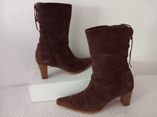 Bottines daim marron 37 - bottines,