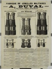 A. Duval Military Binocular Factory Circa 1900 Original Poster Advertising