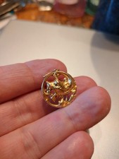 Clip à foulard sautoir bijou art nouveau plaqué or FIX