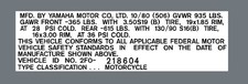 YAMAHA XS650   HEADTUBE DECAL  / REPRO DECAL