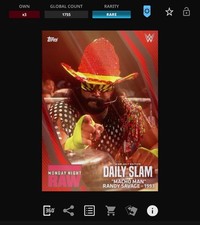 DIGITAL Topps WWE DAILY SLAM 21 JULY Red & Black Motion - MACHO MAN RANDY SAVAGE