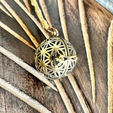 Harmony Ball Bola Pendant, Pregnancy Pendant Locket Chime, Flower of life pendan