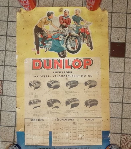 Affiche dunlop pneu velo moto - affiche,