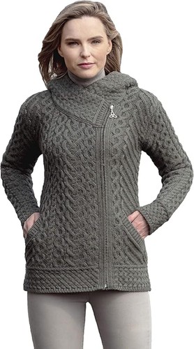 Women aran knit side zip - aran,